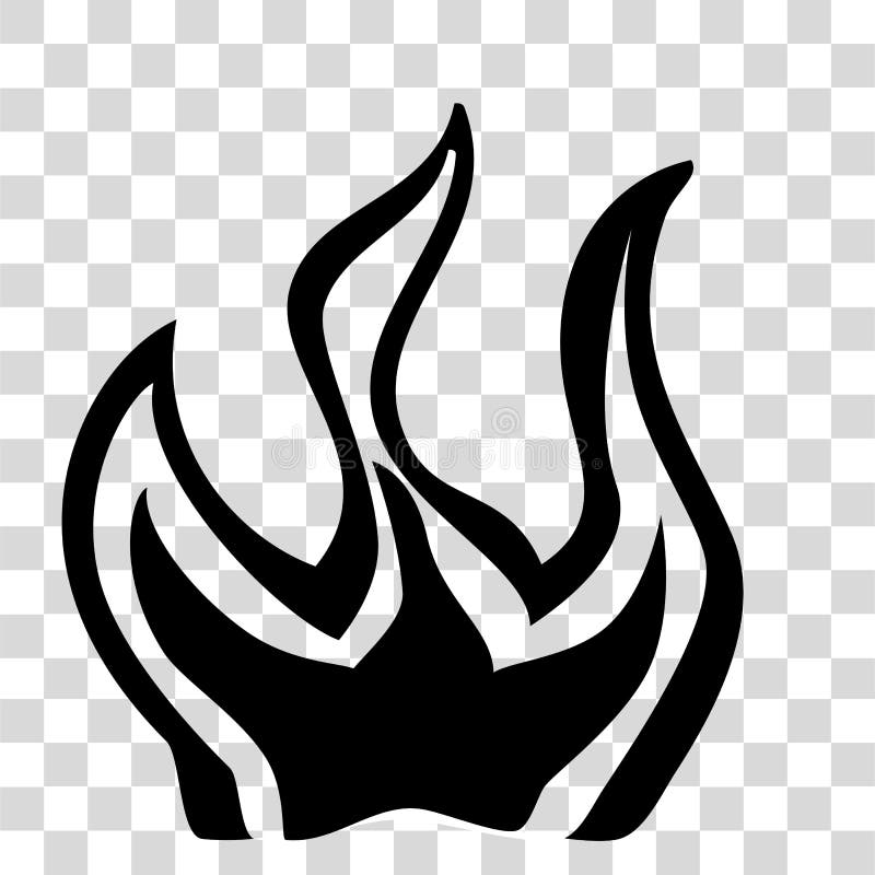 Simple Vector Silhouette Fire or flammable sign, at transparent effect background vector illustration