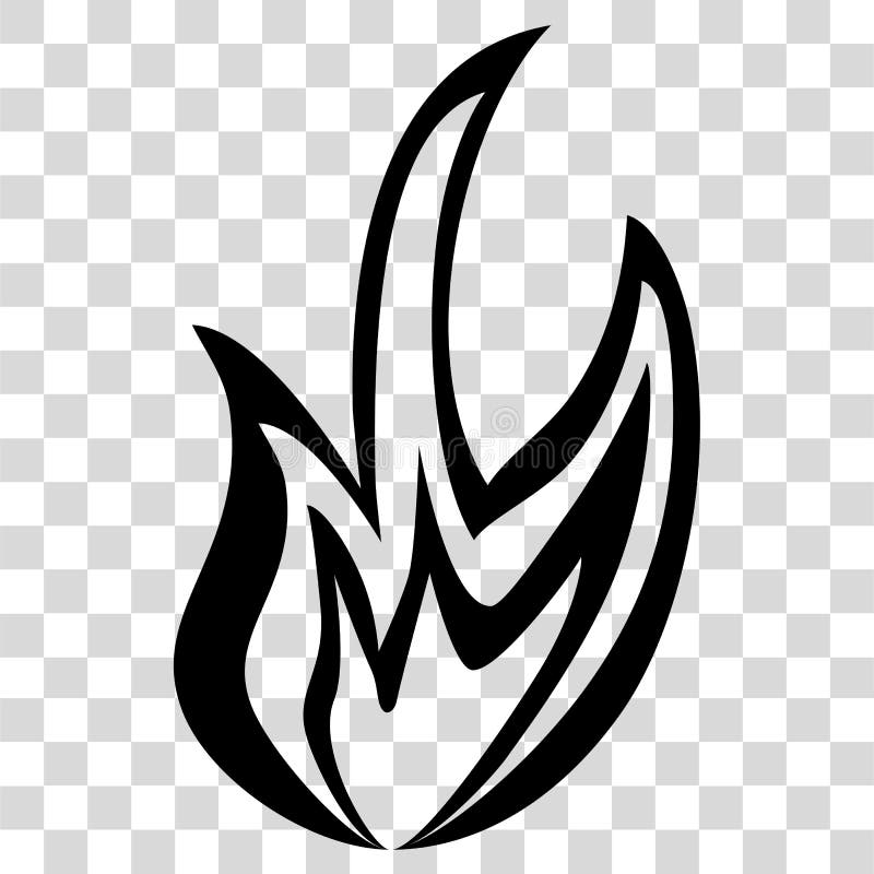 Simple Vector Silhouette Fire or flammable sign, at transparent effect background stock illustration