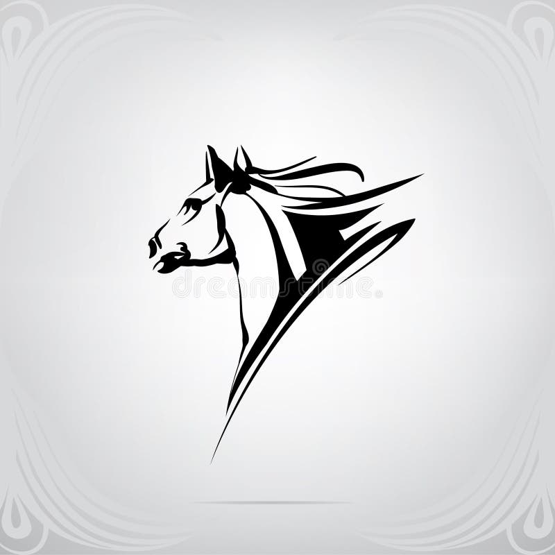 Vector silhouette of a horse`s head. vector illustration