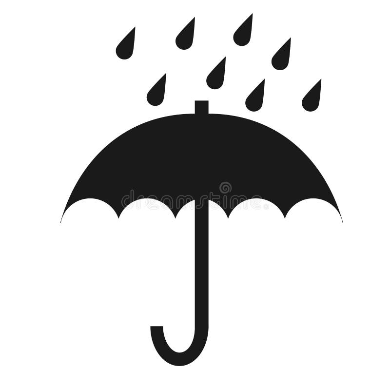 Vector Silhouette Umbrella Icon for Rain Stock Vector - Illustration of ...