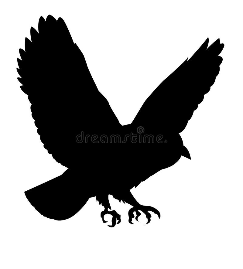 Vector silhouette of the ravenous bird