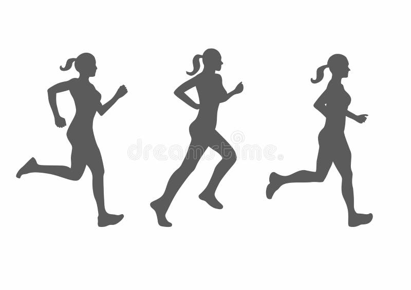 Vector Silhouette Running Woman Stock Illustrations Vector
