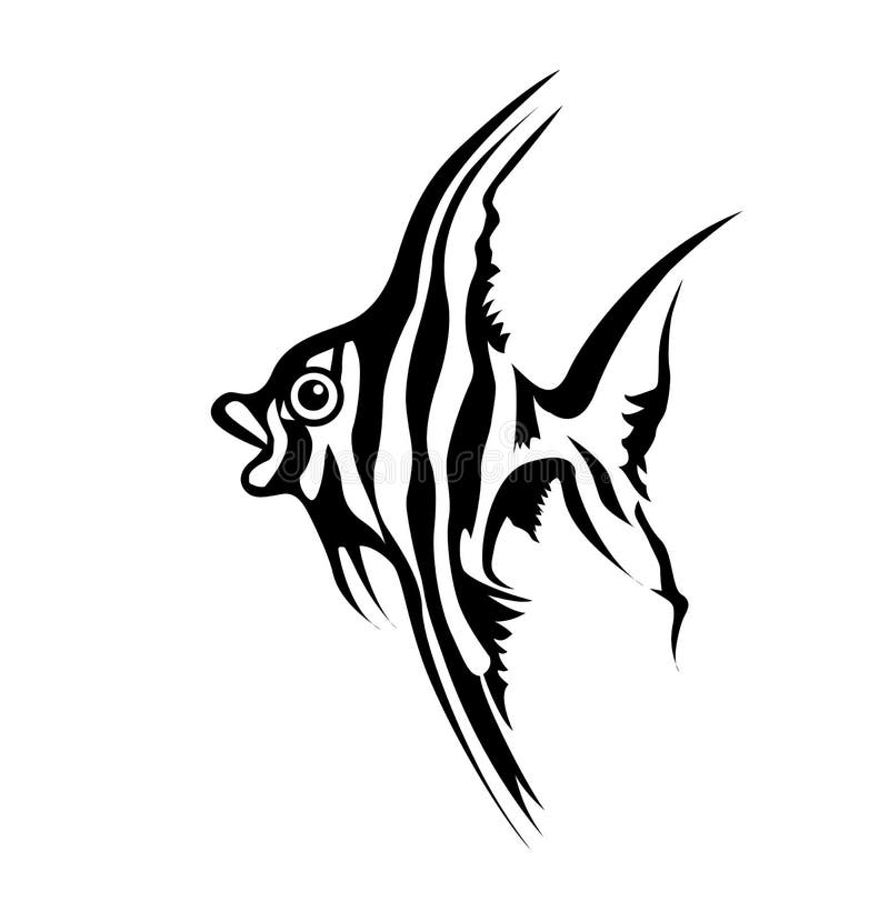 Vector silhouette of sea fish
