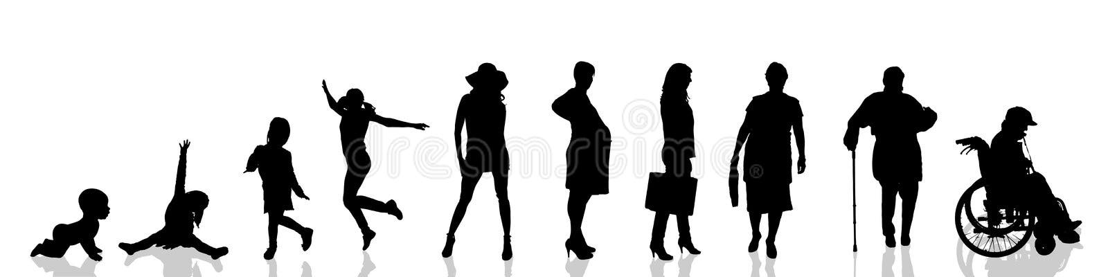 Silhouette Age Progression Stock Illustrations 48 Silhouette Age
