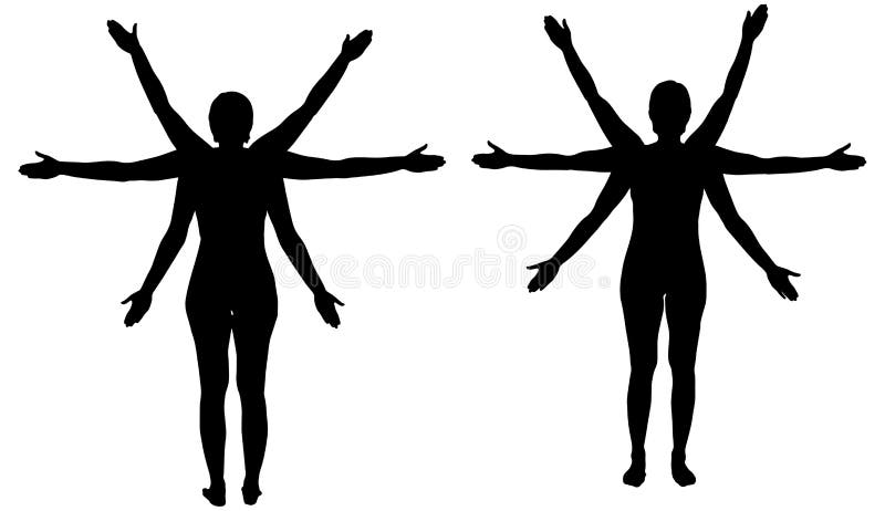 Vector Silhouette of a woman. stock illustration