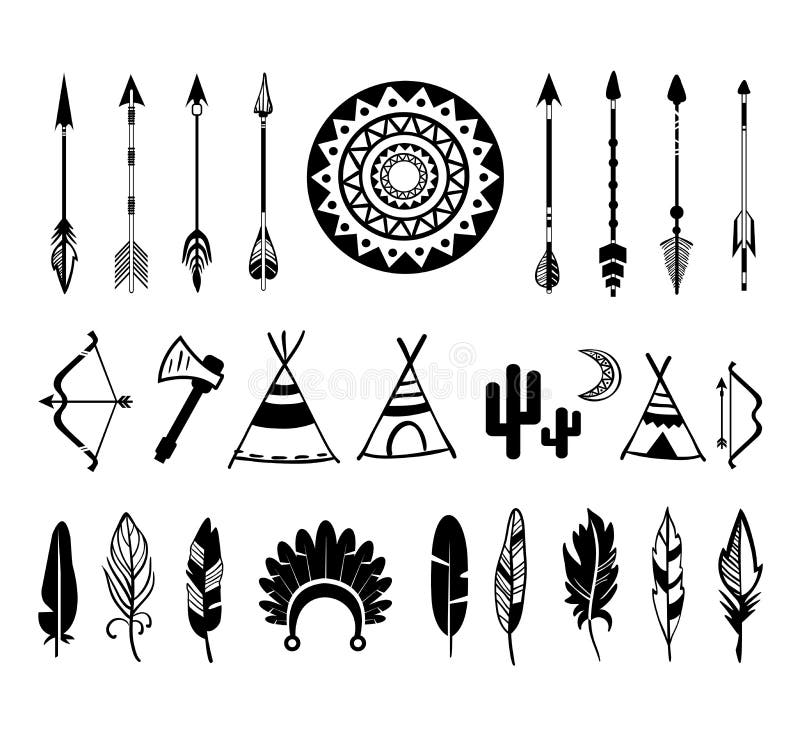 Download Vector Silhouettes Of The Bow And Arrow Stock Vector - Illustration of spear, fashion: 50333651