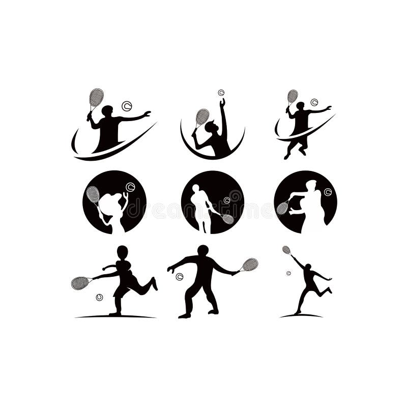 Vector silhouettes gioca a tennis illustrazione vettoriale Vector silhouettes gioca a tennis illustrazione vettoriale