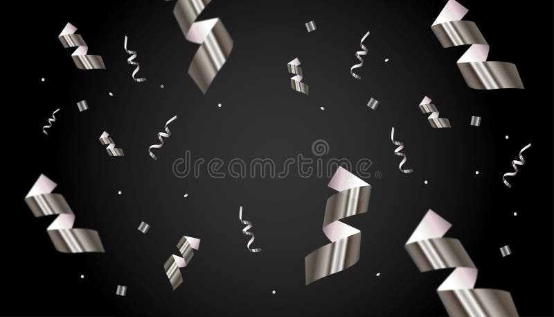 Vector Silver Background Metallic Confetti Party Stock Vector