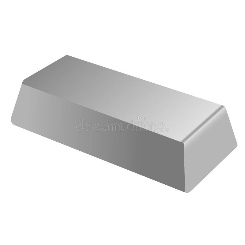 Vector Silver Bar Isolated on White Background. EPS 10. Stock Vector