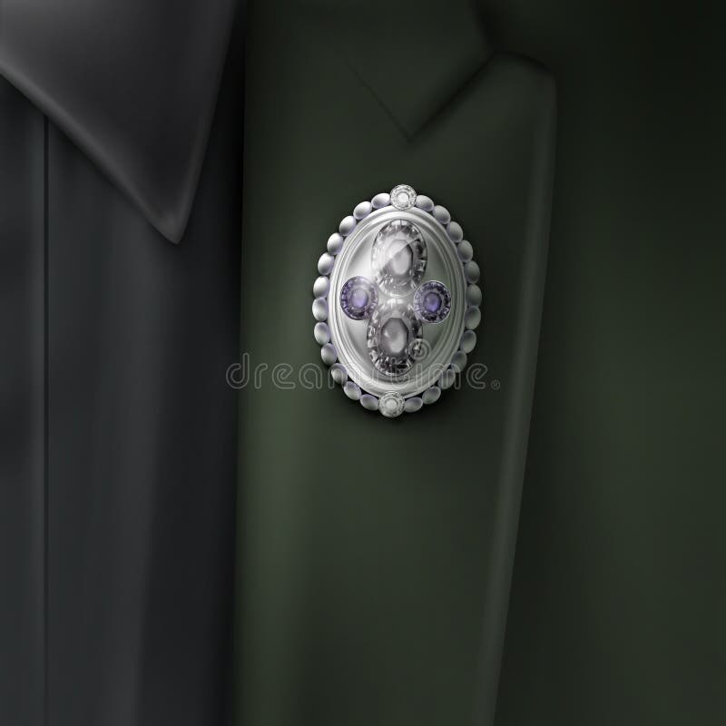 Vector silver brooch stock illustration Vector silver brooch stock illustration