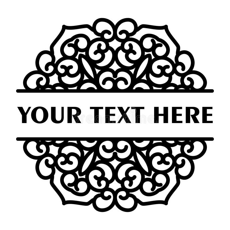 Download Vector Simple Black Split Monogram Mandala With Abstract ...