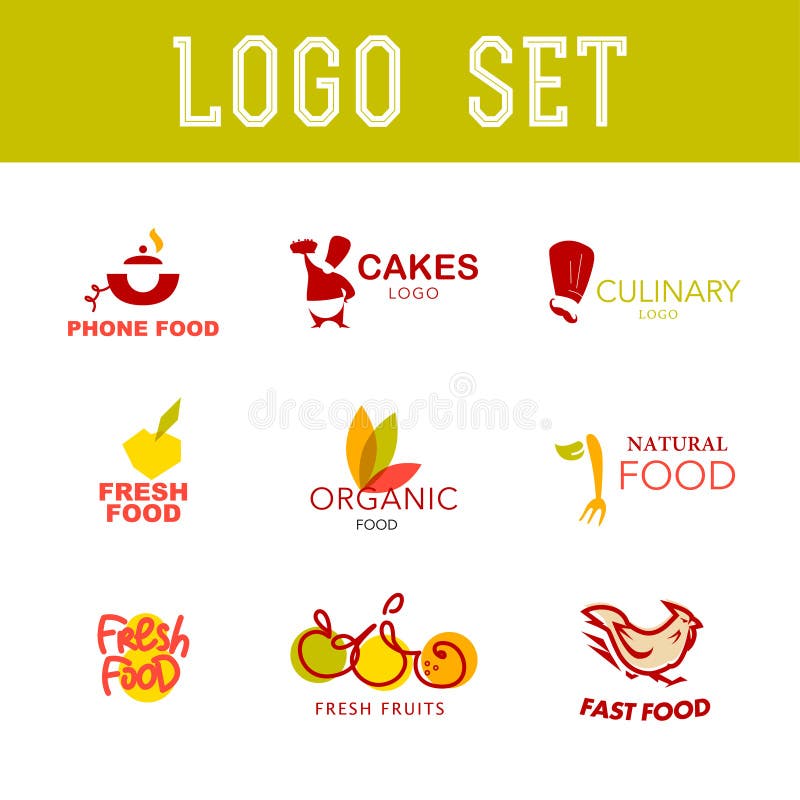 Vector Simple Flat Food Logo Stock Vector Illustration Of Healthy Fresh