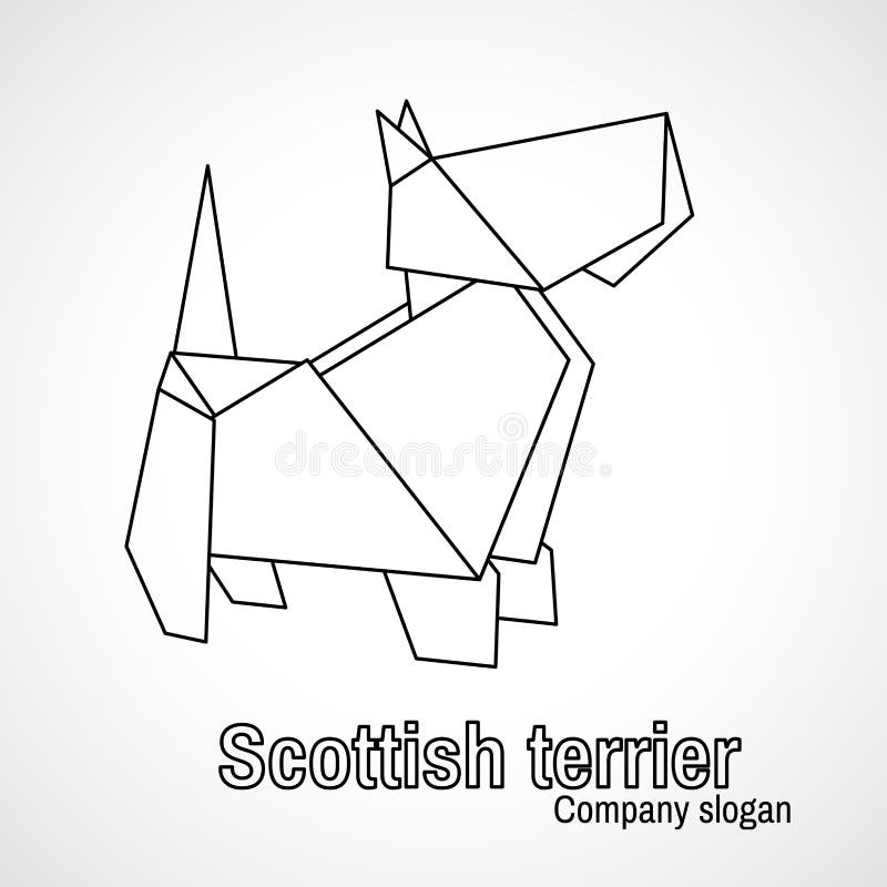 Illustration of outline origami dog terrier vector illustration Illustration of outline origami dog terrier vector illustration