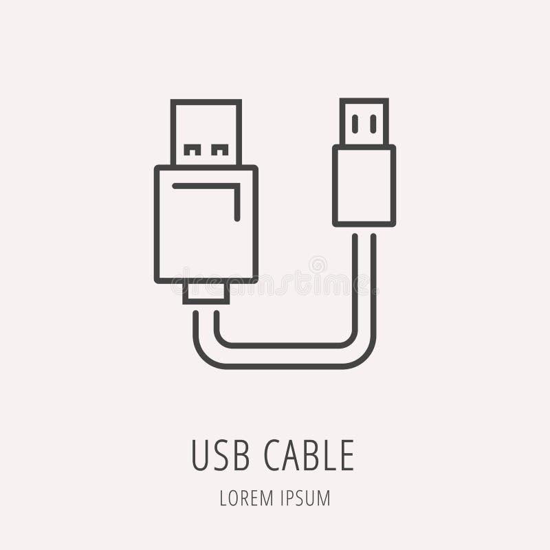 Vector Simple Logo Template USB Cable Stock Illustration Illustration of communication
