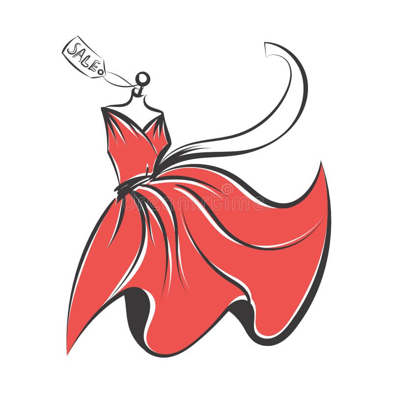 Vector simulado del ejemplo del dibujo de la mano del vestido ilustración del vector Vector simulado del ejemplo del dibujo de la mano del vestido ilustración del vector