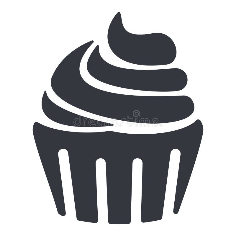 Vector Single Basic Icon - Cupcake stock illustration