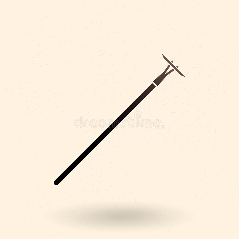 Vector Single Basic Icon of Hoe stock illustration