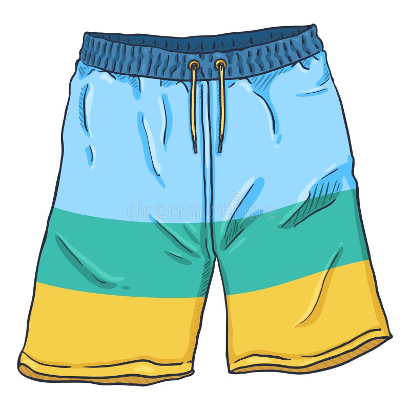 Vector Single Cartoon Illustration - Beach Colorful Swimming Shorts ...