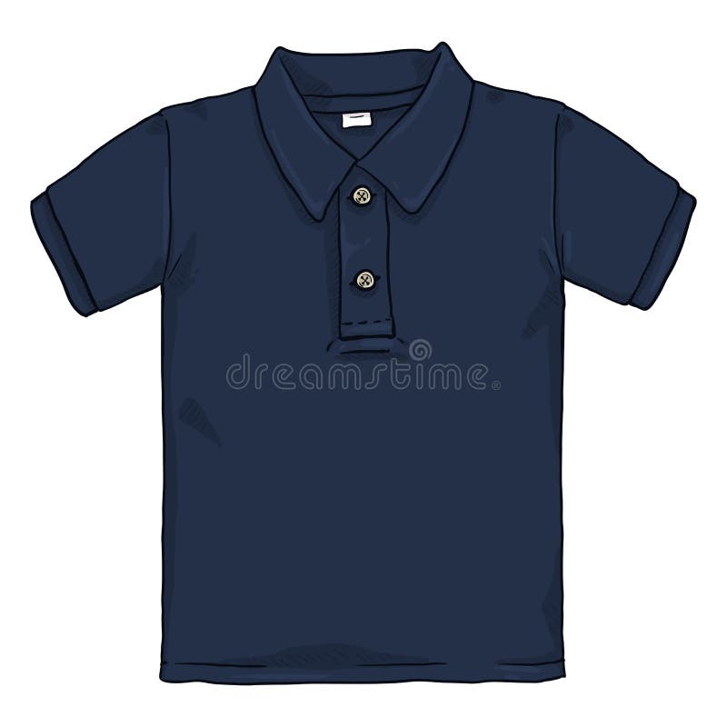 Vector Single Cartoon Illustration - Dark Blue Polo Shirt Stock Vector ...