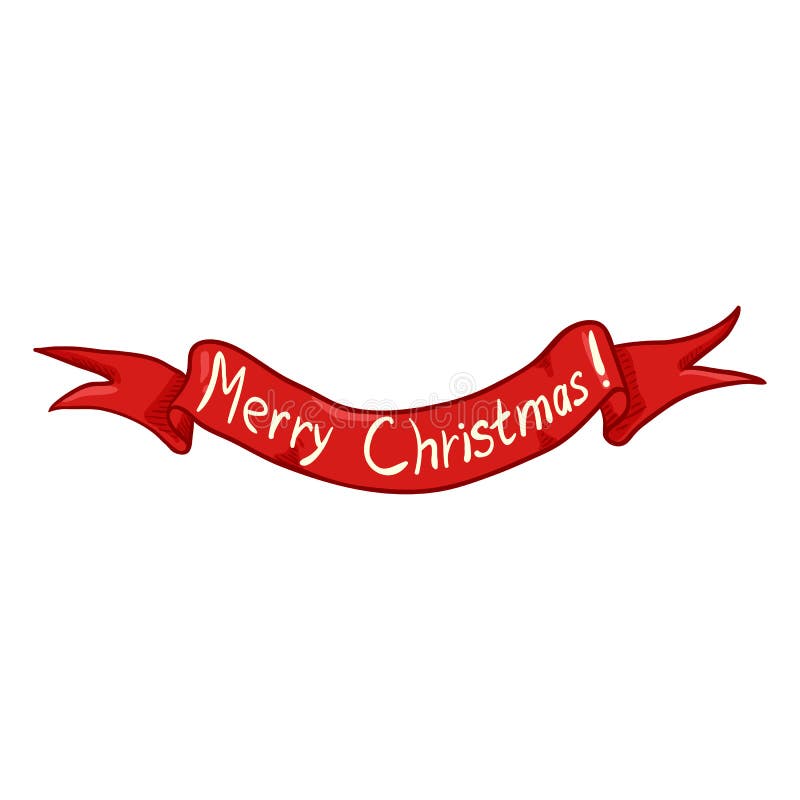 Vector Single Ribbon with Text - Merry Christmas Stock Vector ...