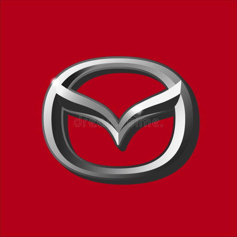 Vector Of Siver 3d Mazda Logo With Black Side On Red Background Editorial Image Illustration Of Reflection Sale