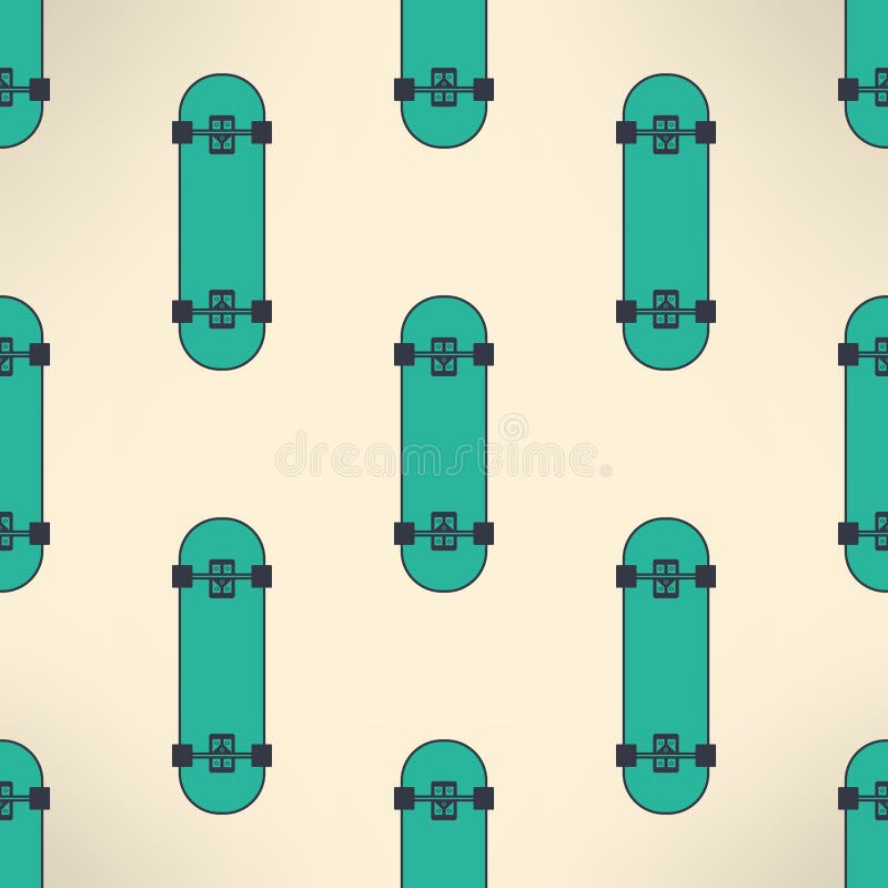 Vector Skateboard Seamless Pattern In Modern Flat Stock Vector