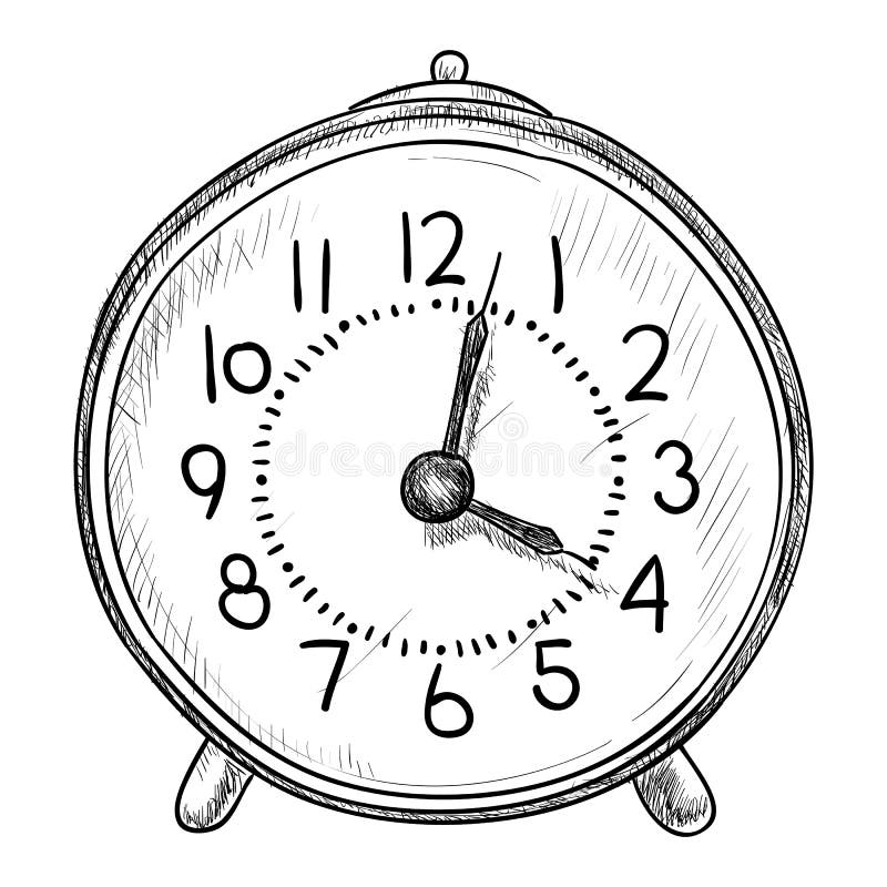 Alarm Clock Drawing On Ruled Paper High-Res Vector Graphic - Getty Images