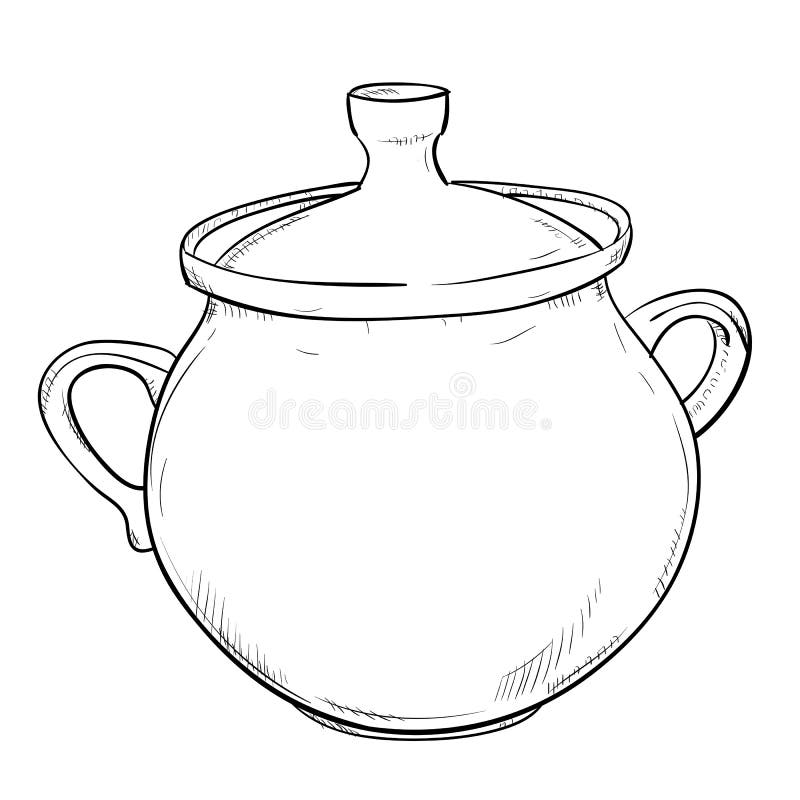 Vector Sketch Of Doodle Pot  Stock Vector Illustration of 