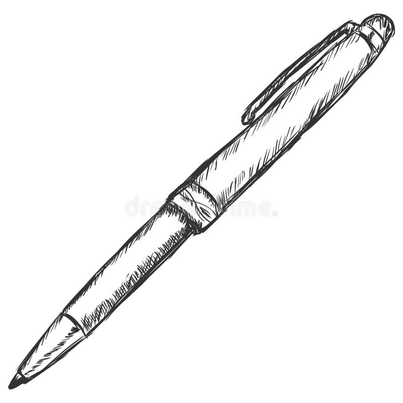 Fountain pen sketch Royalty Free Vector Image - VectorStock