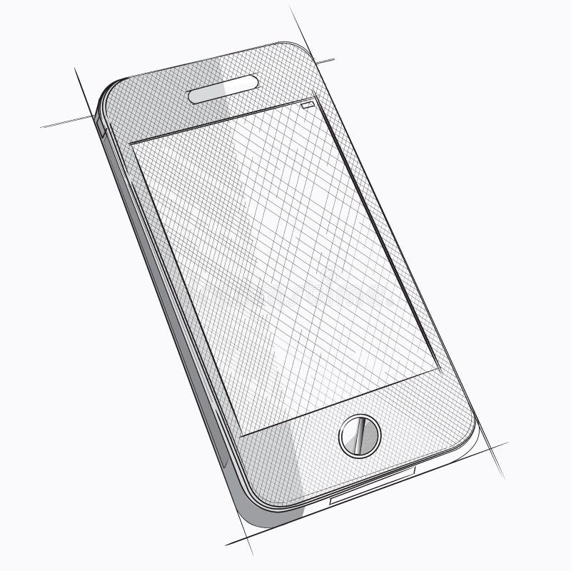 Vector Sketch Of Mobile Phone Stock Vector Illustration