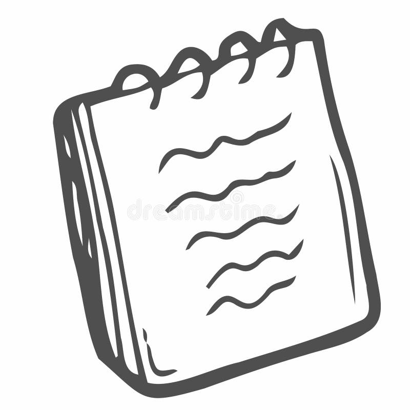 Vector Sketch of Notepad. Hand Draw Illustration Stock Vector