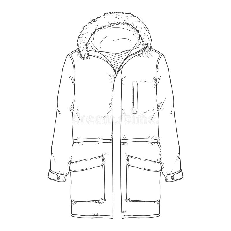 Vector Sketch Parka Jacket vektor abbildung Vector Sketch Parka Jacket vektor abbildung