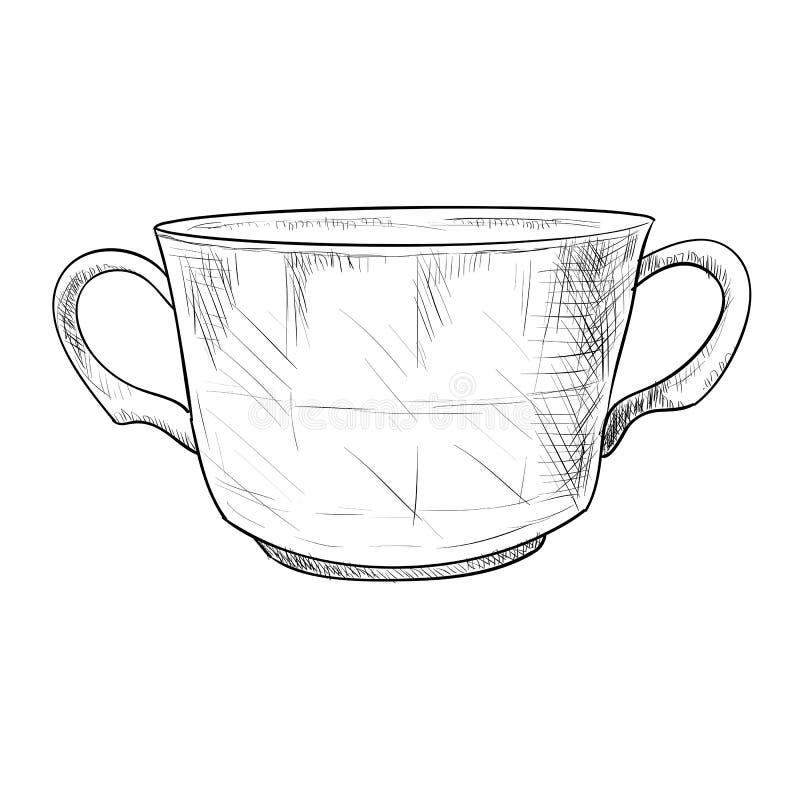 Vector sketch of pot  stock vector Illustration of line  