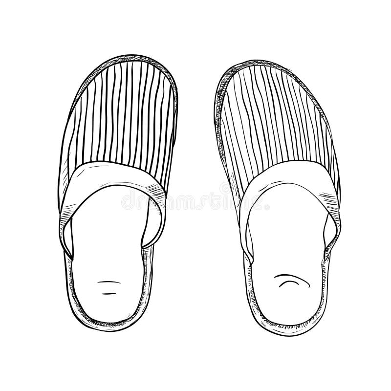 Sketch of slippers Black and White Stock Photos & Images - Alamy