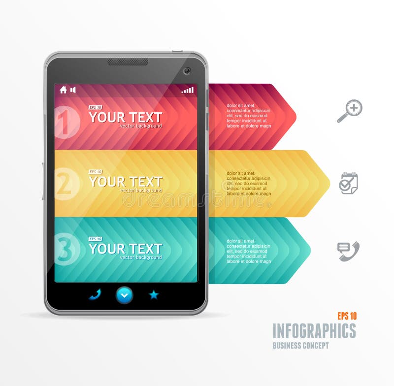 Smartphone Infographic Set with Charts and Other Elements. Stock Vector