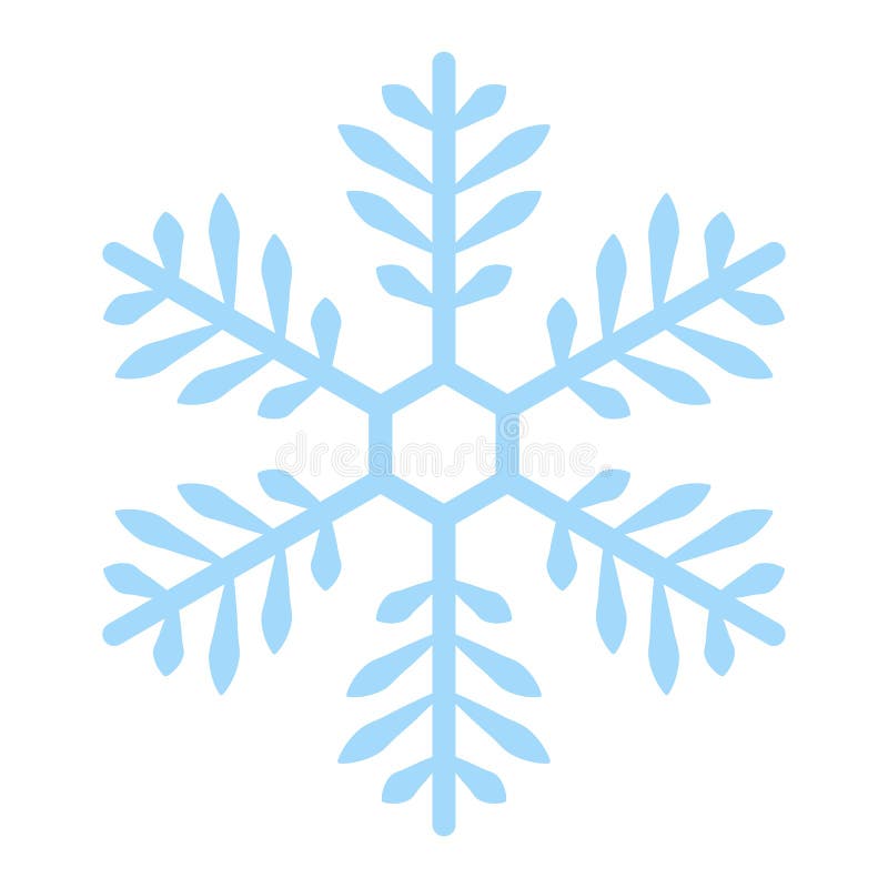 Silhouette of a simple snowflake. Blue snowflake pattern linear.Snow  element 16637362 PNG