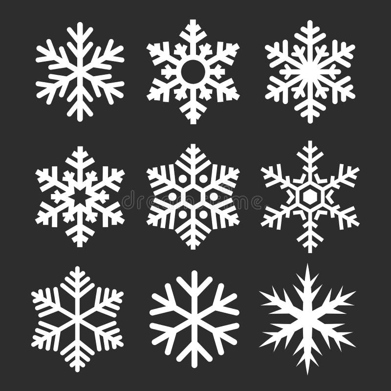 Vector snowflake icon, snow flake collection royalty free illustration