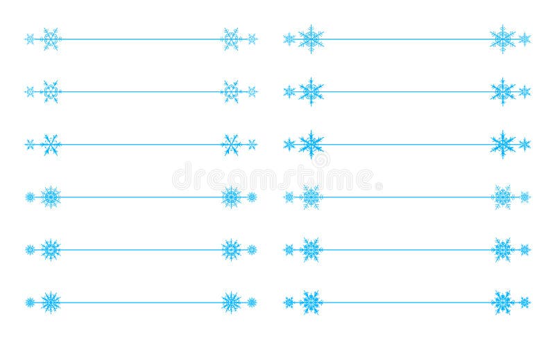 Vector Snowflakes Divider Design Stock Vector - Illustration of