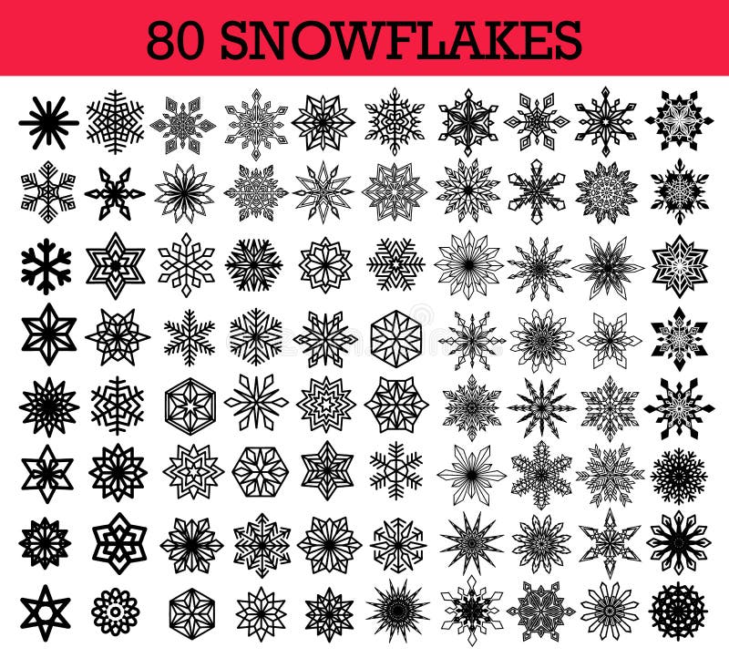 Vector Snowflakes Isolated Set