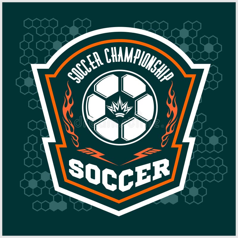 Soccer championship logo design Royalty Free Vector Image