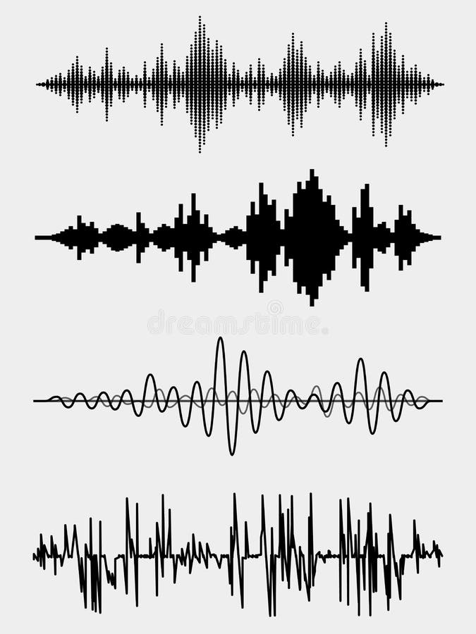 Vector sound waves vector illustration