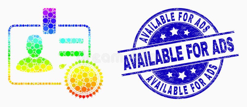 Vector Spectrum Dotted Stamped User Badge Icon and Scratched Available for Ads Stamp royalty free illustration