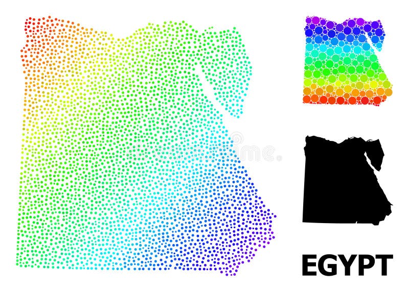 Vector Spectrum Gradient Pixelated Map of Egypt royalty free illustration