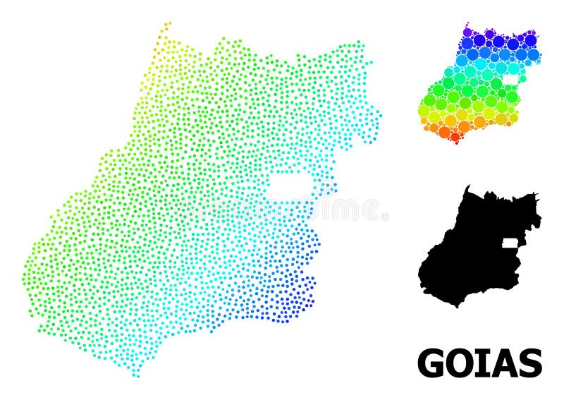 Vector Spectrum Gradient Pixelated Map of Goias State stock illustration