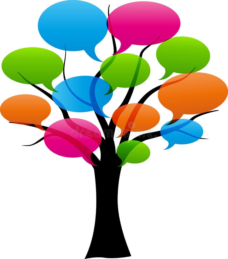 Vector speech bubbles on tree