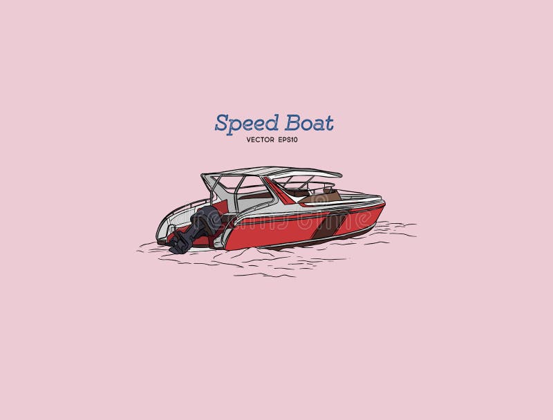 Stylized vector illustration of drawings of a speedboat Stock Vector Image  & Art - Alamy