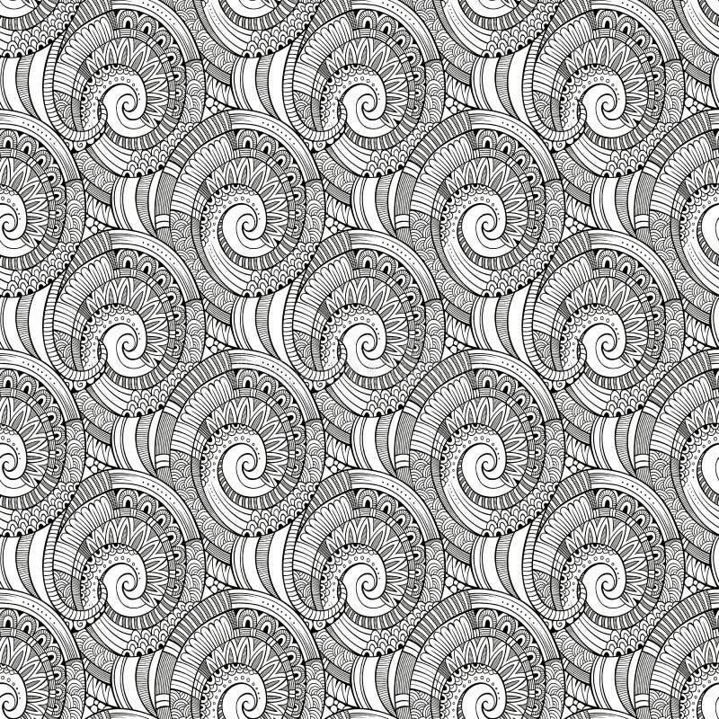 Vector Spiral Decorative Doodles Pattern Stock Vector - Illustration of ...