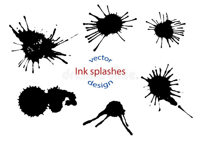 Vector Spray, Ink, Paint, Dirt, Fluid. Design Elements Isolated on