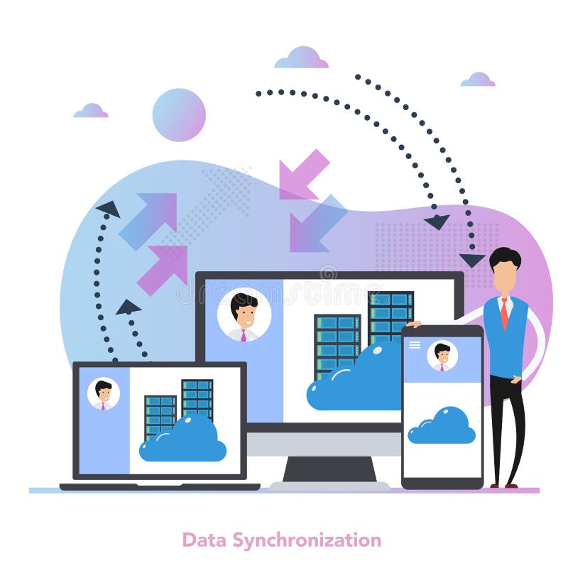 Near user. Data synchronization. Synchronization data Design.