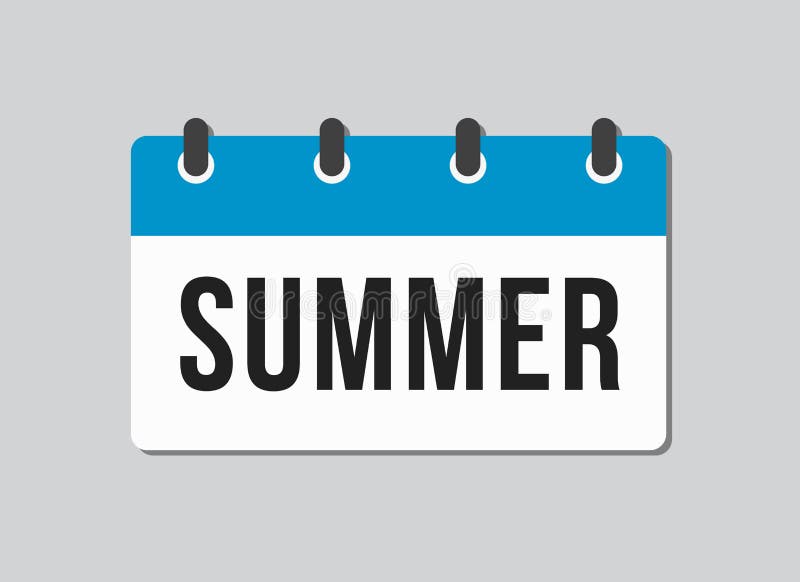 Vector Square Icon Page Calendar Season Summer Stock Vector